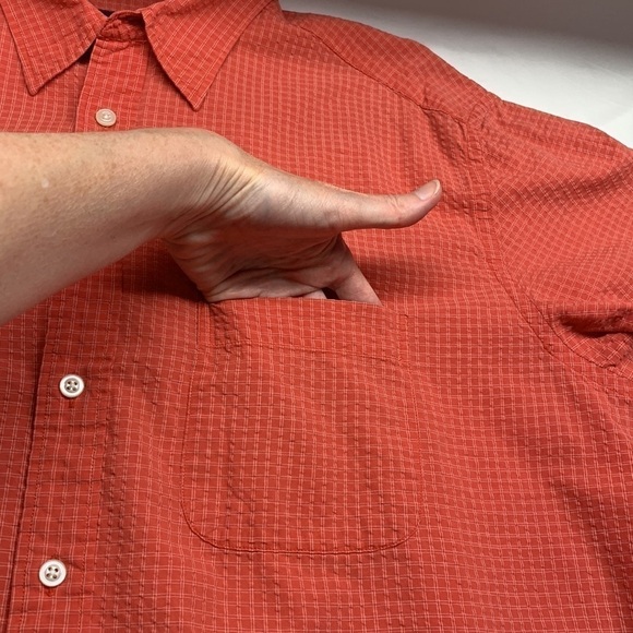 Eddie Bauer 100% Cotton Short Sleeve Button Down Shirt Large Tall Colour Salmon - Picture 3 of 10